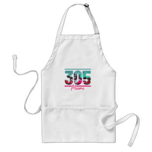 Miami 305 Area Code Florida Vintage Palm Trees Pri Standard Apron