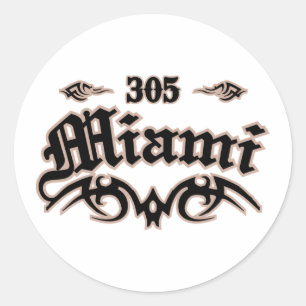 Miami 305 classic round sticker