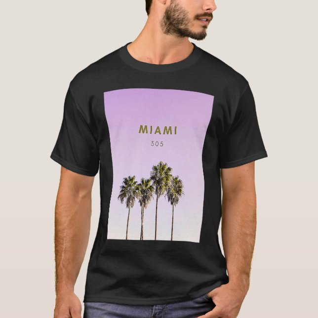 Miami 305 Palm Tree T-Shirt (Front)