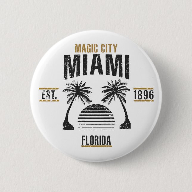 Miami 6 Cm Round Badge (Front)