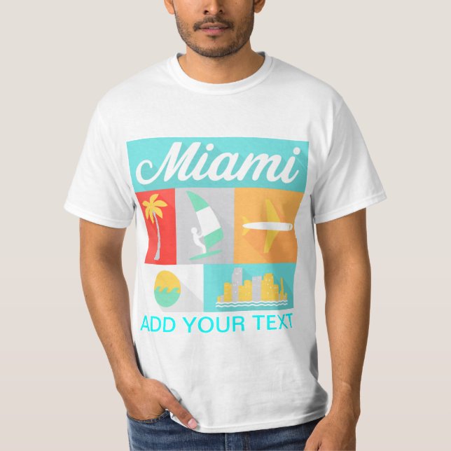 miami american city tshirt various colours mens (Front)
