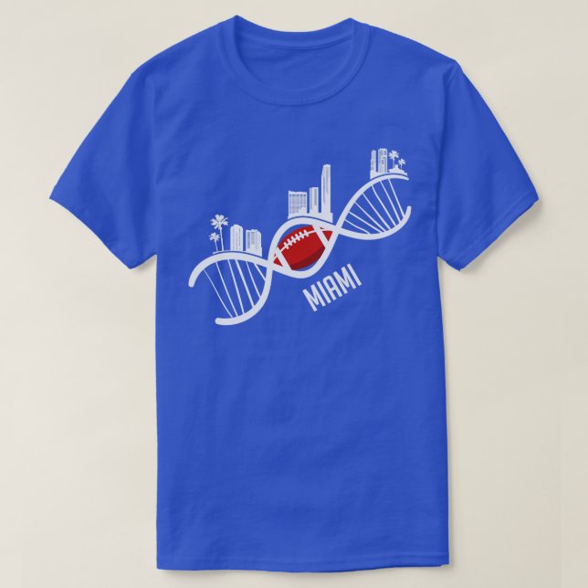 Miami American Football Skyline Florida USA Gift   T-Shirt (Design Front)