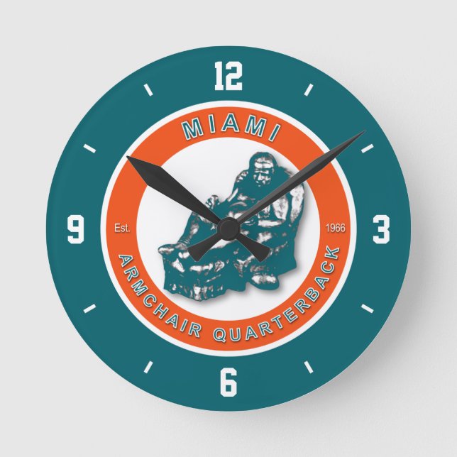 Miami Armchair Quarterback Football Wall Clock (Front)