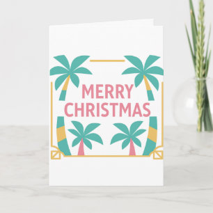 Miami Art Deco Christmas Palm Tree Card