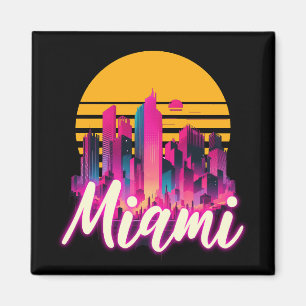 Miami at sunset magnet