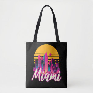 Miami at sunset tote bag