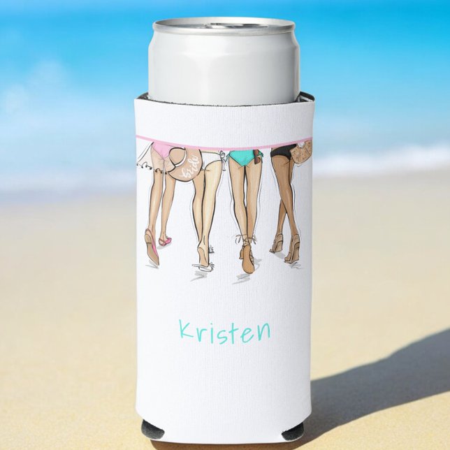 Miami Bachelorette Party Weekend Bikini Custom Seltzer Can Cooler (Creator Uploaded)