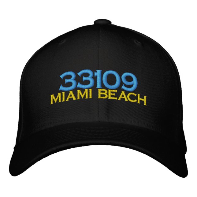 MIAMI BEACH 33109 Embroidered Hat (Front)