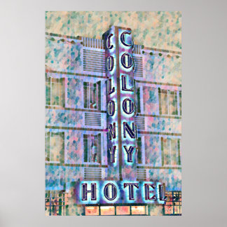 Miami Beach Art Deco Hotel Painting 3 Poster