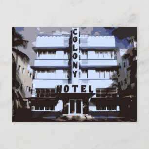 Miami Beach Art Deco Hotels at morning Postcard