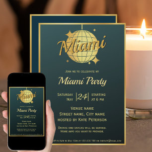 Miami beach bachelor party event Invitation