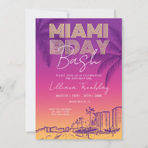 Miami Beach Birthday Weekend Itinerary Invitation