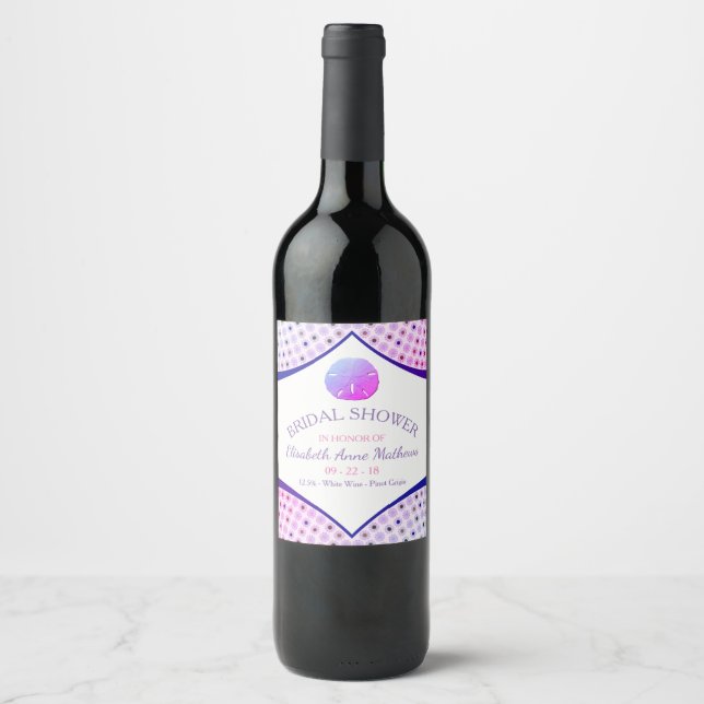Miami Beach Bridal Shower Wine Label (Front)