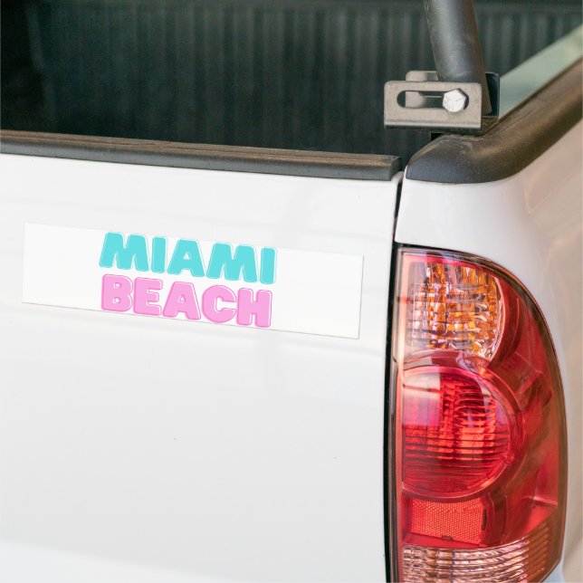 Miami Beach Bumper Sticker (On Truck)