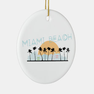 Miami Beach Ceramic Tree Decoration