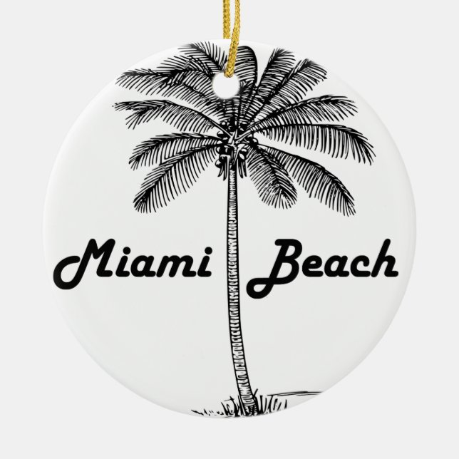Miami Beach Ceramic Tree Decoration (Front)