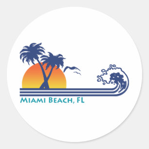 Miami Beach Classic Round Sticker