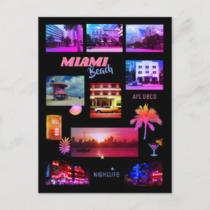 Miami Beach Collage Postcard