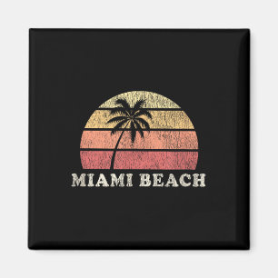 Miami Beach Fl Vintage 70s Retro Throwback Design Magnet