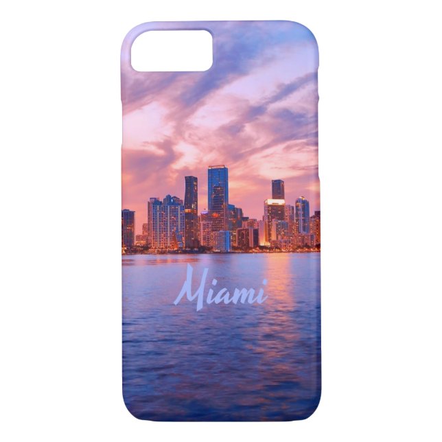 Miami Beach Florida City Skyline Case-Mate iPhone Case (Back)