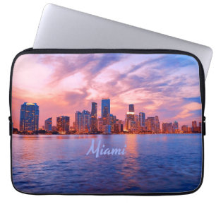 Miami Beach Florida City Skyline Laptop Sleeve