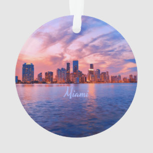 Miami Beach Florida City Skyline Ornament