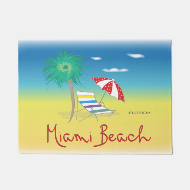 Miami Beach, Florida, Cool Doormat (Front)