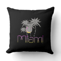 Miami Beach, Florida Cool Modern Throw Pillows
