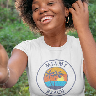 Miami Beach, Florida Faded Classic Style T-Shirt