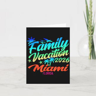 Miami Beach Florida Family Vacation Summer 2026 1 Card