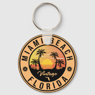 Miami Beach Florida Fl Vintage Souvenir  Key Ring