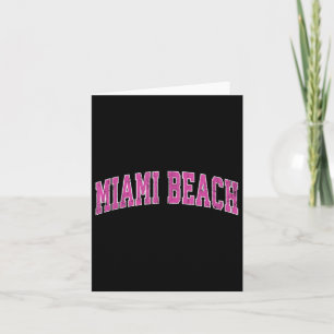 Miami Beach Florida Fl Vintage Sports Design Pink Card