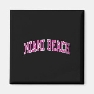 Miami Beach Florida Fl Vintage Sports Design Pink Magnet