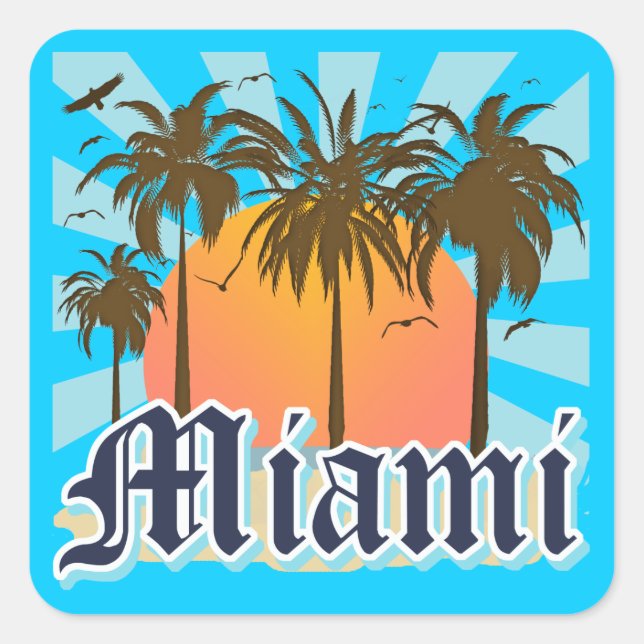 Miami Beach Florida FLA Square Sticker (Front)