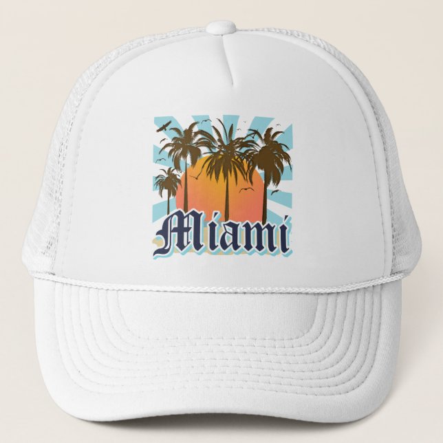 Miami Beach Florida FLA Trucker Hat (Front)