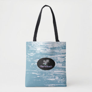 Miami Beach, Florida, Grunge Tropical, Cool Tote Bag