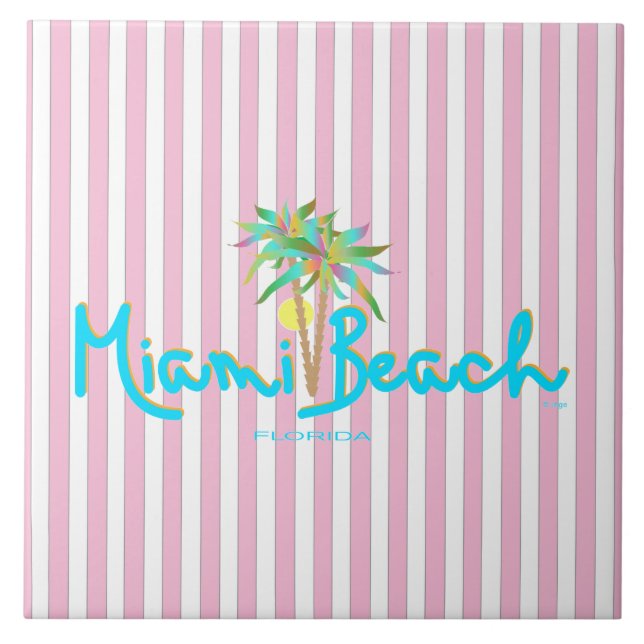 Miami Beach, Florida I Love You Tile (Front)