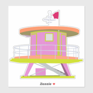 Miami Beach Florida Lifeguard Tower Sticker