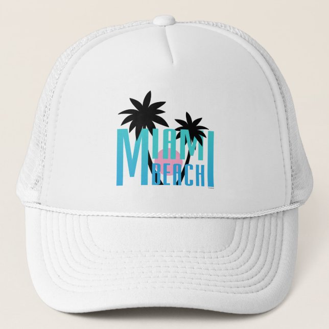 Miami Beach, Florida Logo Palm Cool Adjustable Hat (Front)