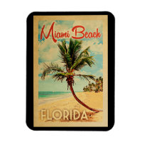 Miami Beach Florida Palm Tree Beach Vintage Travel