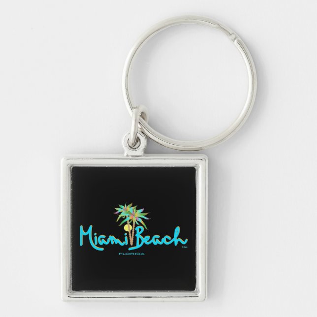 Miami Beach, Florida Palms Cool Key Chains (Front)
