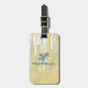 Miami-Beach, Florida,Palms, Grunge Cool Luggage Tag