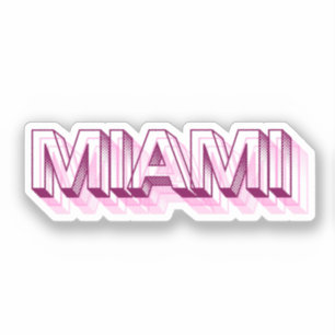 Miami Beach, Florida Pink Bubble Letter