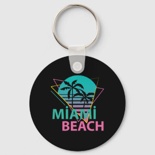 Miami Beach Florida Proud Floridian Retro Palms Tr Key Ring
