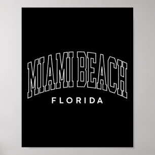Miami Beach Florida Retro Preppy Throwback Vintage Poster