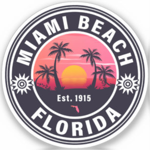 Miami Beach Florida Retro Sunset Souvenirs 60s