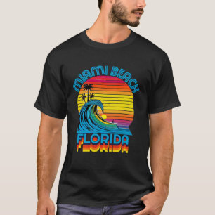Miami Beach Florida Retro Throwback Surf & Beach S T-Shirt