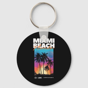 Miami Beach Florida Summer Palm Vacation Usa Key Ring