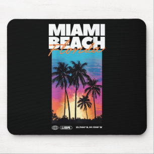 Miami Beach Florida Summer Palm Vacation Usa Mouse Mat