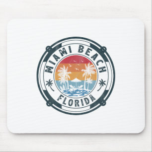 Miami Beach Florida Summer Vacation Vintage Sunset Mouse Mat